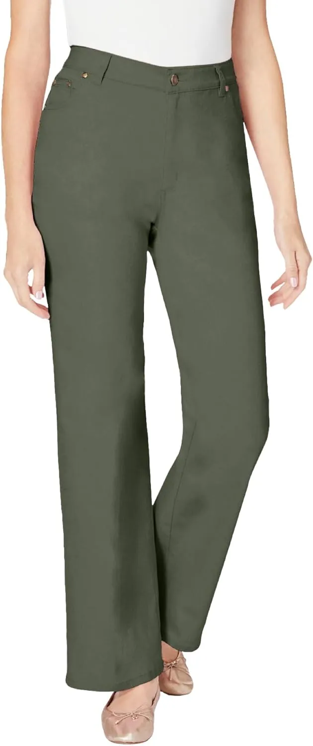 Woman Within Plus Size Wide-Leg Stretch Denim Jean