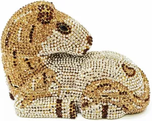 Women Cute Horse Shape Rhinestone Evening Bag Sparkling Animal Crystal Handbags Diamond Clutch for Prom Party