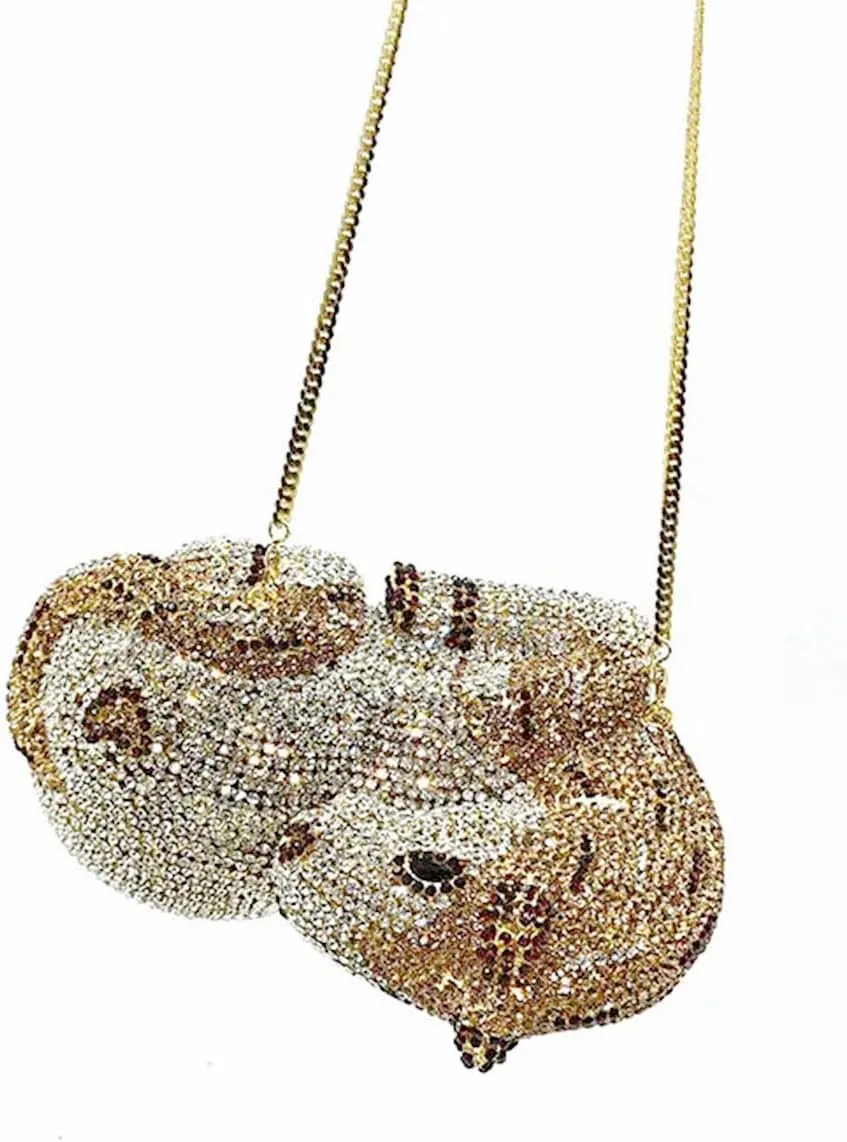 Women Cute Horse Shape Rhinestone Evening Bag Sparkling Animal Crystal Handbags Diamond Clutch for Prom Party