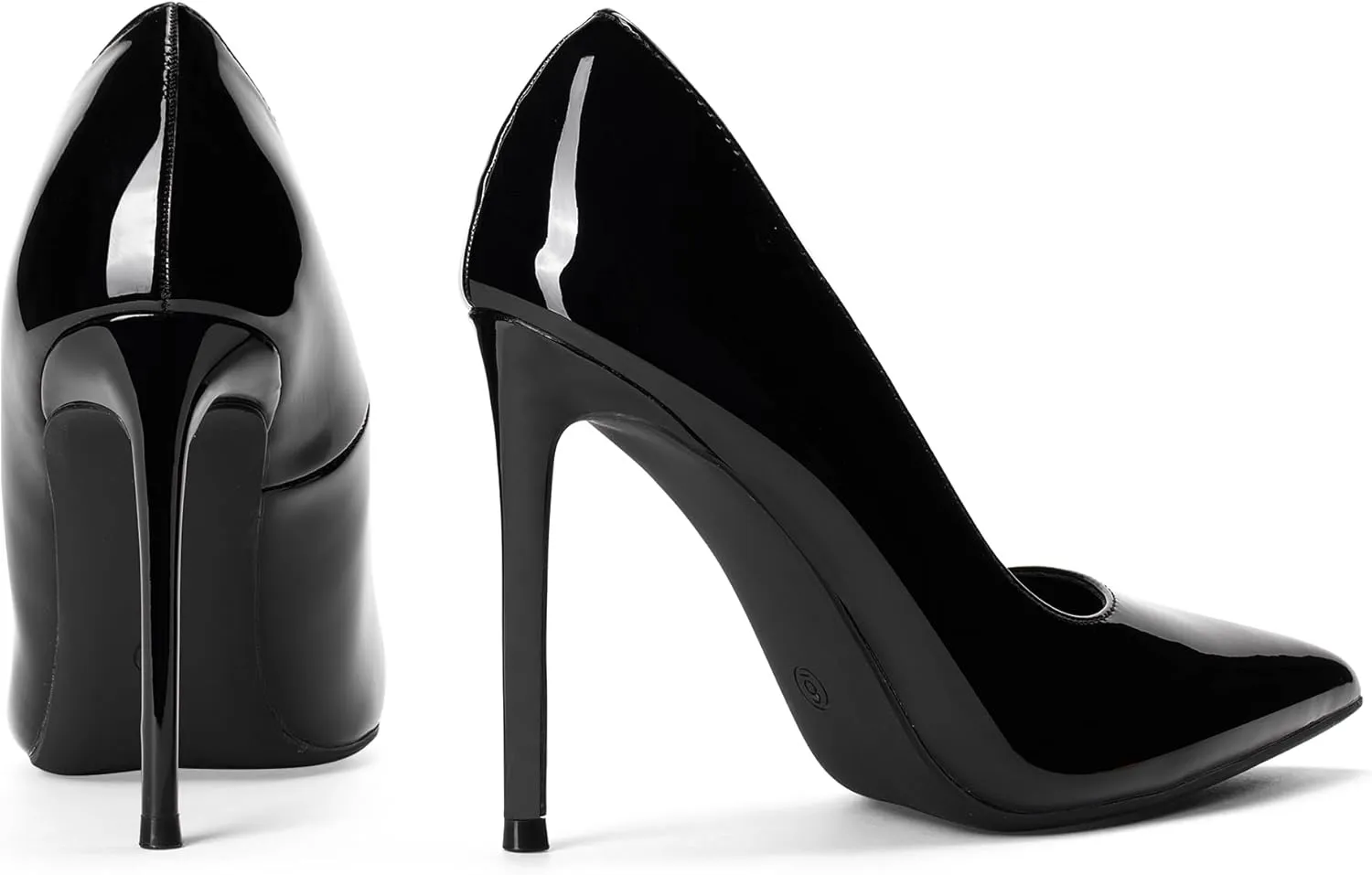 Women High Heels 4 inch Stiletto Pumps Sexy Pointed Toe Patent Leather Slip On High Heel Dress Evening Party Pump Shoes
