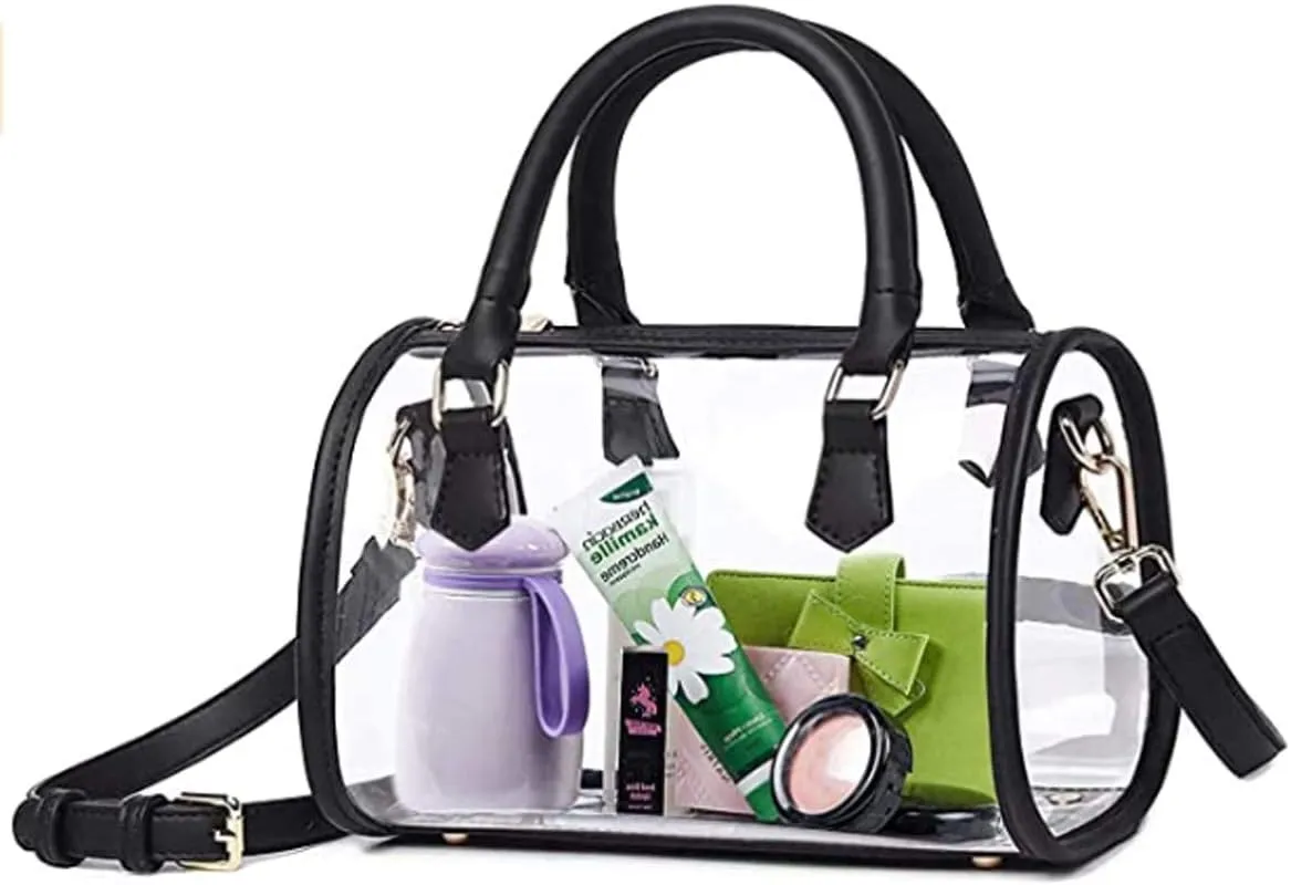 Women Purse Transparent Handbag Top Handle Shoulder Bag PVC Purse Totes Satchel