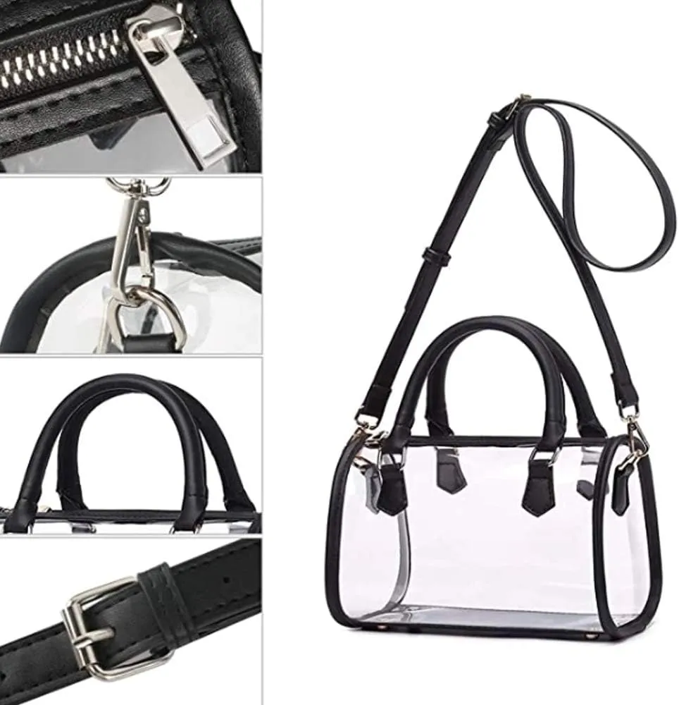 Women Purse Transparent Handbag Top Handle Shoulder Bag PVC Purse Totes Satchel