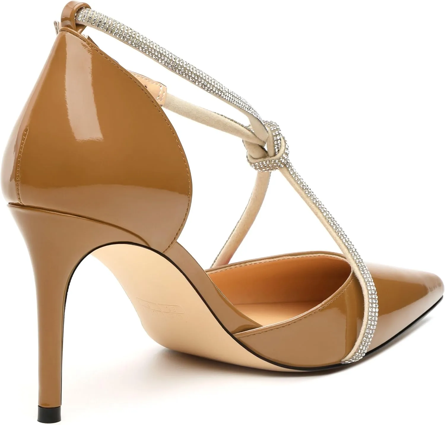 Women Rhinestone Heels Kitten High Pumps Pointed Toe Sparkly Sexy Wedding Dress Shoes 3.3''