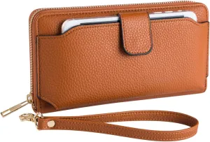 Women Wristlet Wallet with Cell Phone Holder Zip Around Handbag …