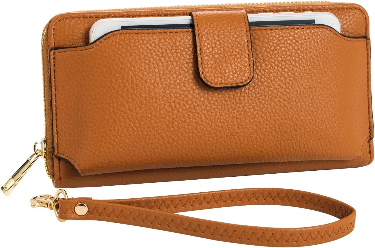 Women Wristlet Wallet with Cell Phone Holder Zip Around Handbag …