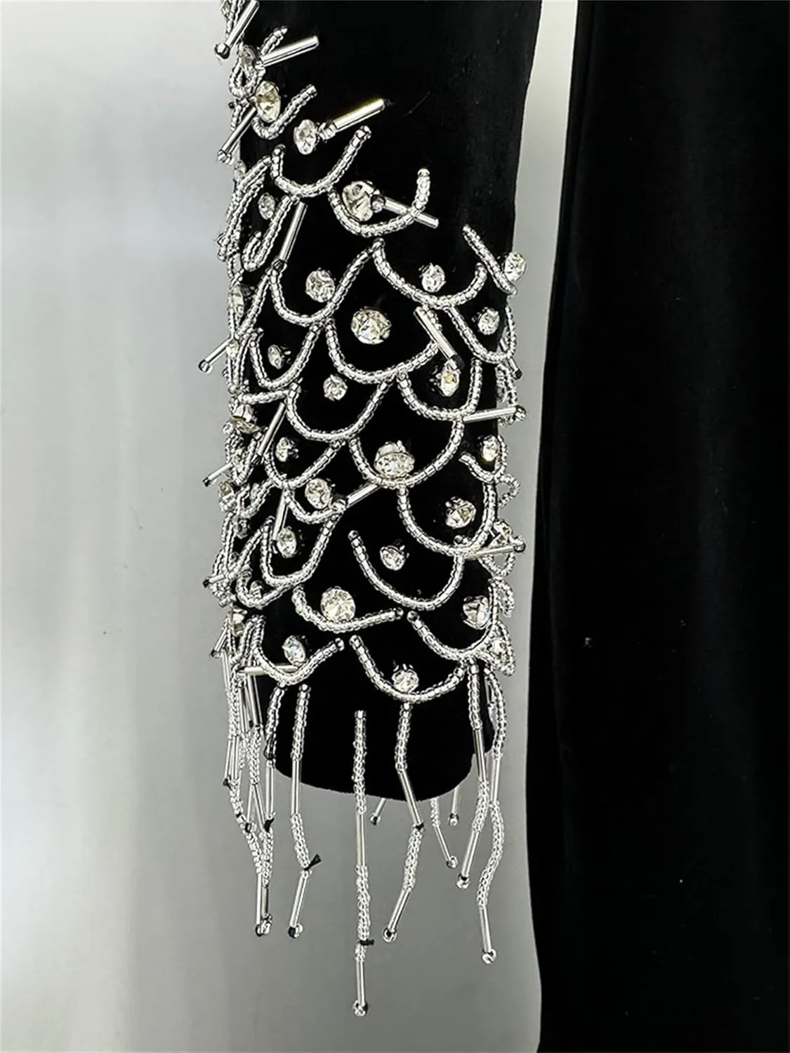 Women's 2025 Designer Maxi Dresses Formal Long Sleeve Luxurious Beaded Acetic Velvet Prom Evening Party Long Dress