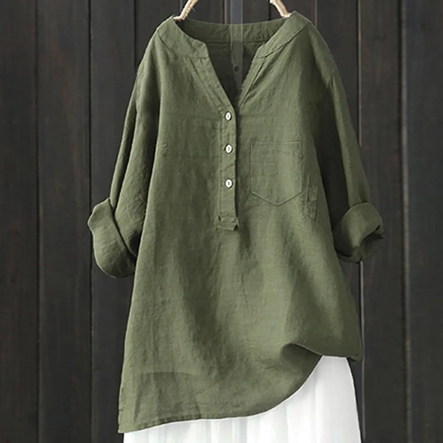Womens Button Down Shirts Gauze Cotton Dress Women's Retro Floral Art Print Casual Long Long Sleeve Cotton
