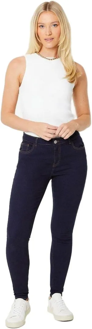 Women's Comfort Stretch Skinny Jeans, Indigo Blue, 6 US R