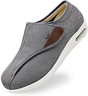 Women's Comfy Diabetic Shoes with Arch Support for Edema Swollen Feet Breathable Mesh Sneakers Lightweight Adjustable Strap Plantar Fasciitis Slippers
