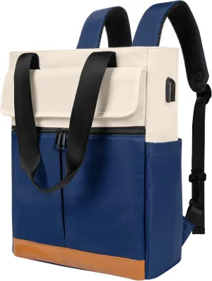 Women's Convertible Daypack Laptop Backpack, Computer Backpack Work Backpack with USB Charging Port