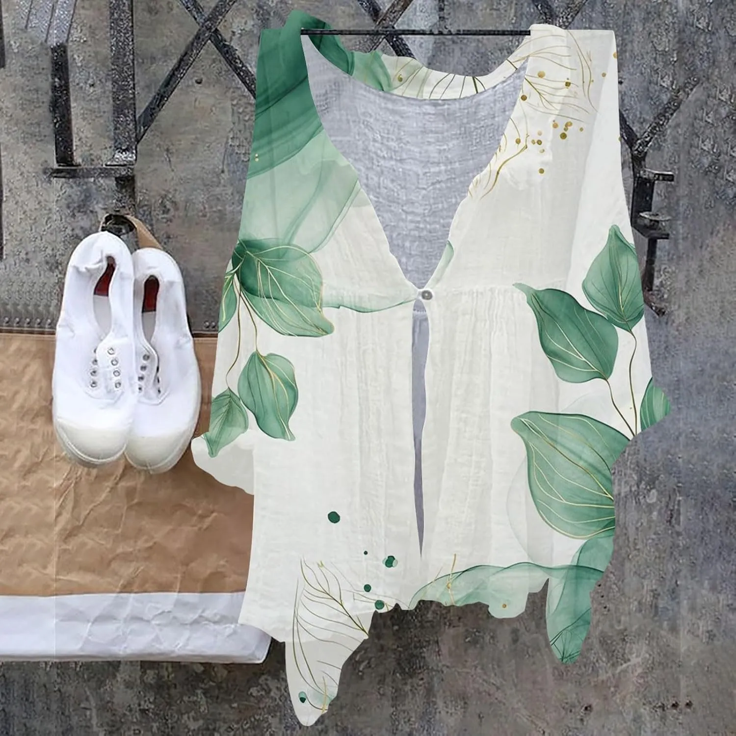 Womens Cotton Linen Button Down Shirt 2025 Women's Floral Butterfly Print Natural Autumn Fragrant Solid Blouses Tops