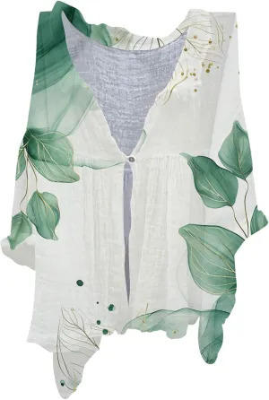 Womens Cotton Linen Button Down Shirt 2025 Women's Floral Butterfly Print Natural Autumn Fragrant Solid Blouses Tops