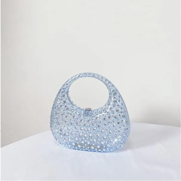 Women's Evening Bag for Women Sparkly Rhinestone Clutch Purse Acrylic Top-handle Bag
