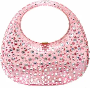 Women's Evening Bag for Women Sparkly Rhinestone Clutch Purse Acrylic Top-handle Bag