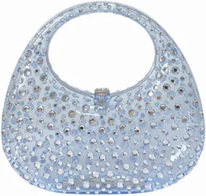 Women's Evening Bag for Women Sparkly Rhinestone Clutch Purse Acrylic Top-handle Bag