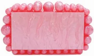 Women's Evening Bag Sparkly Pearl Clutch Purse Acrylic Crossbody Bag for Women