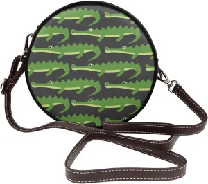 Women's Faux Leather Crossbody Bag Handle Circle Bag Mini Purse Clutch Handbag