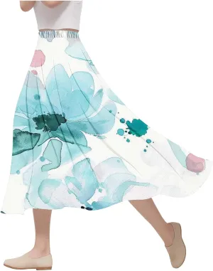 Womens High Cut Maxi Long Midi Knee High Floral Print Loose Fit Skirt for Women 2025