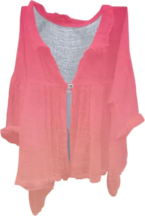 Womens Linen Button Down Shirts Women's Floral Butterfly Print Natural Autumn Casual Collared Blouses Loose Fit