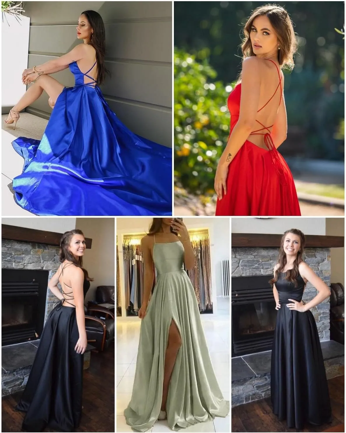 Women’s Long Prom Dresses for Teens with Pockets Spaghetti Straps Formal Party Evening Gowns 2025 Prom Dress RO045