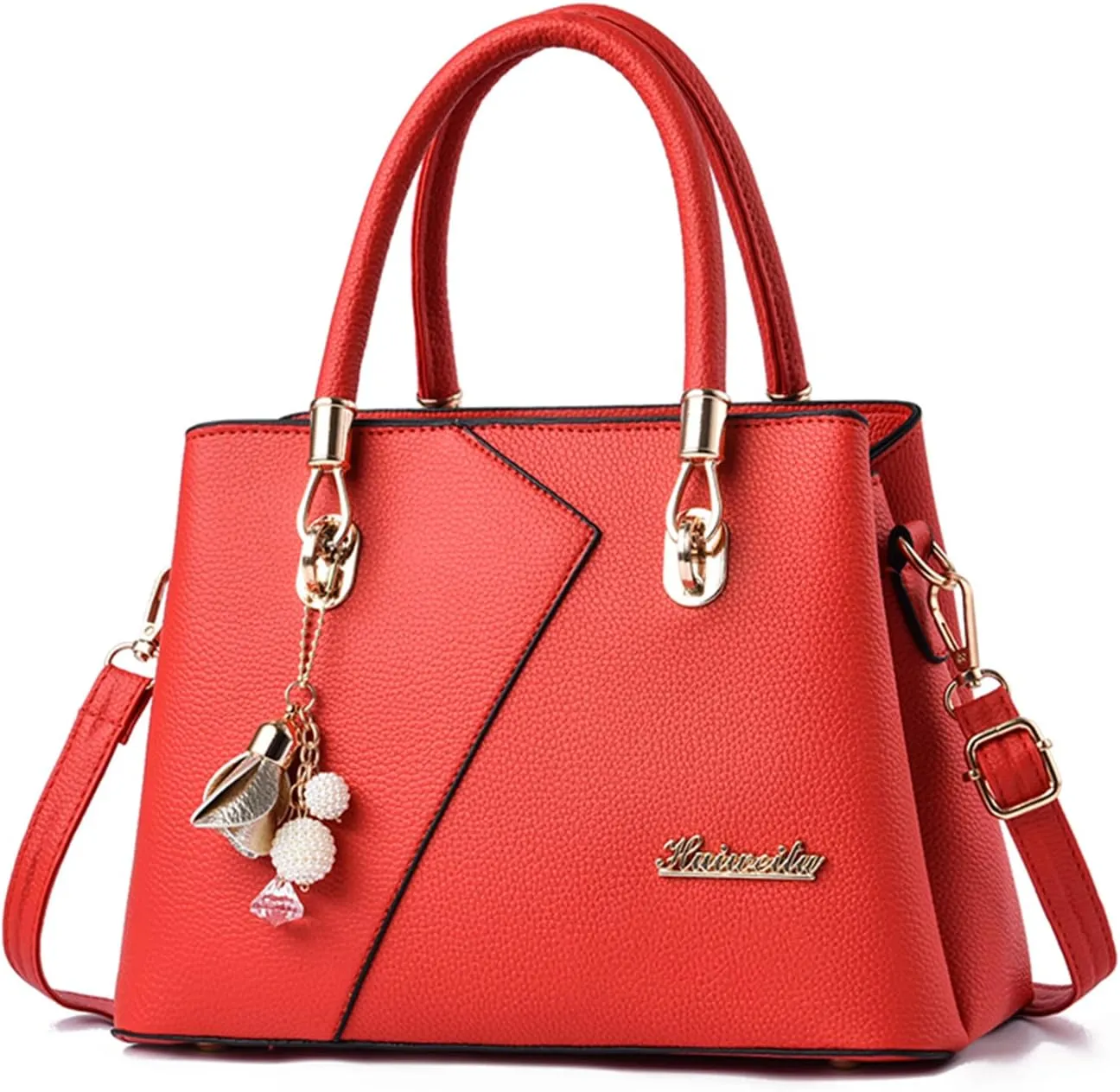 Womens Multi Pocket Handbag Top-handle Bags Shoulder Bag PU Leather
