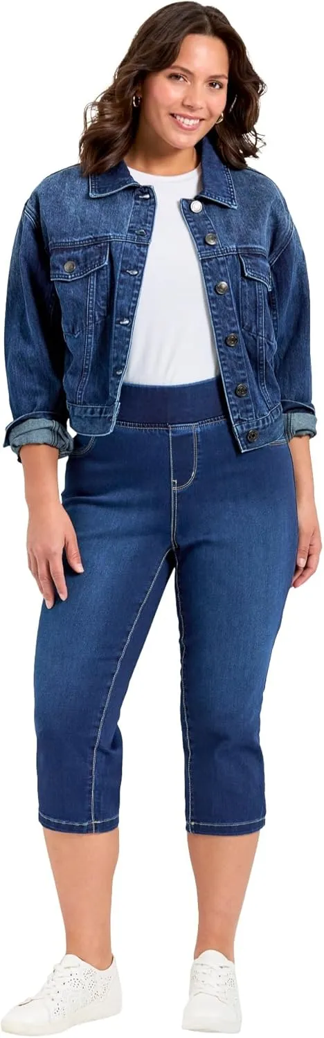 Women's Plus Size Butter Denim Pull On Crop Jean