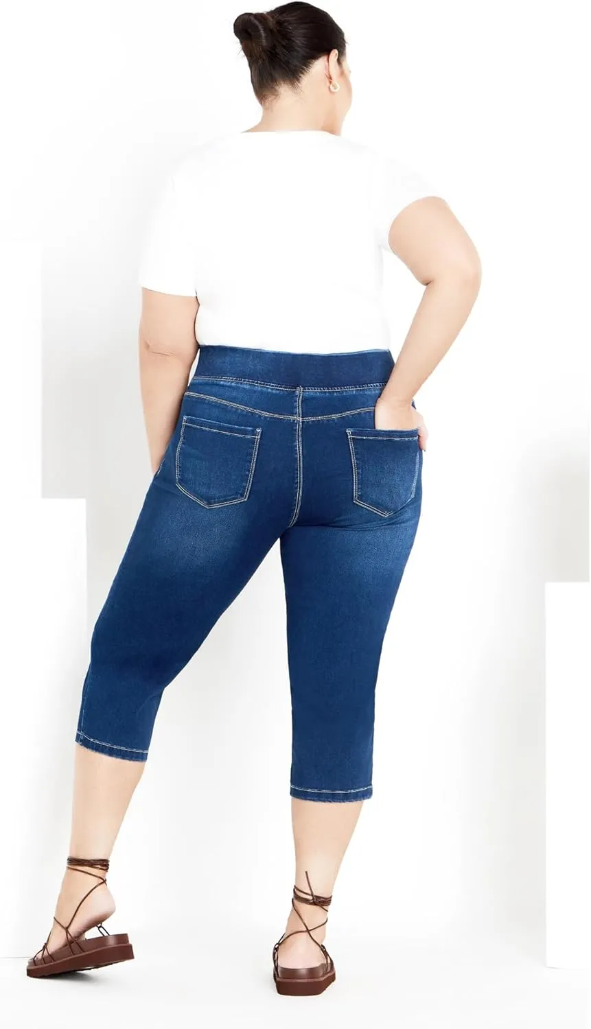 Women's Plus Size Butter Denim Pull On Crop Jean