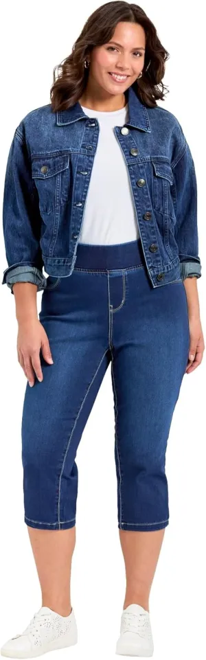 Women's Plus Size Butter Denim Pull On Crop Jean