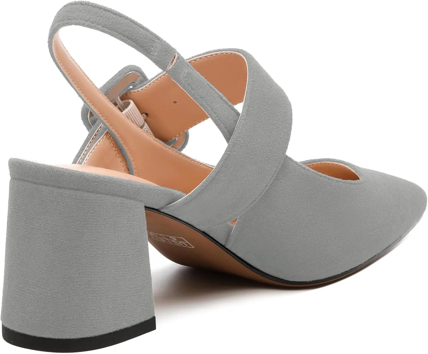 Women's Slingback Heels Mid Heel Pumps Pointed Closed Toe Chunky Heel Suede Wedding Party Shoes
