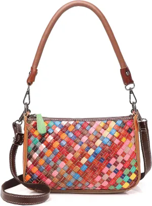 Women's Small Genuine Leather Shoulder Women's Crossbody Colourful Handbag 2025 Spring Multicolour