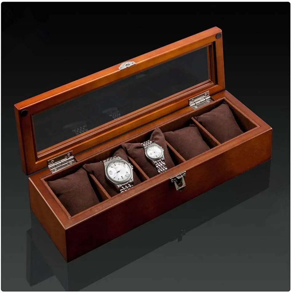 Wood Watch Display BoPB9rrg Gift Boxes Jewelry Case (Color : 8 Slots) (5 Slots)