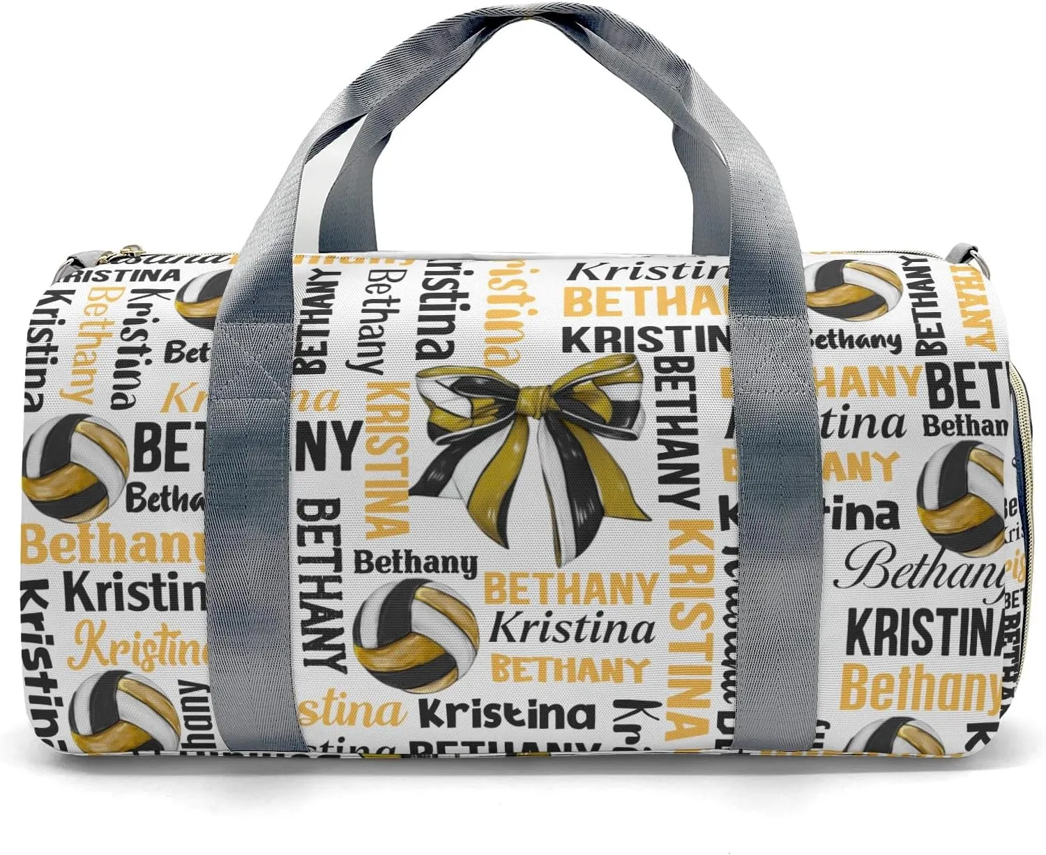 Word Cloud Name Text Gym Bags Travel Duffle Bag, Lightweight Weekender Duffel Bag With Shoe Compartment, Personalized Name Volleyball Workout Duffle Sports Bag for Travel Yoga