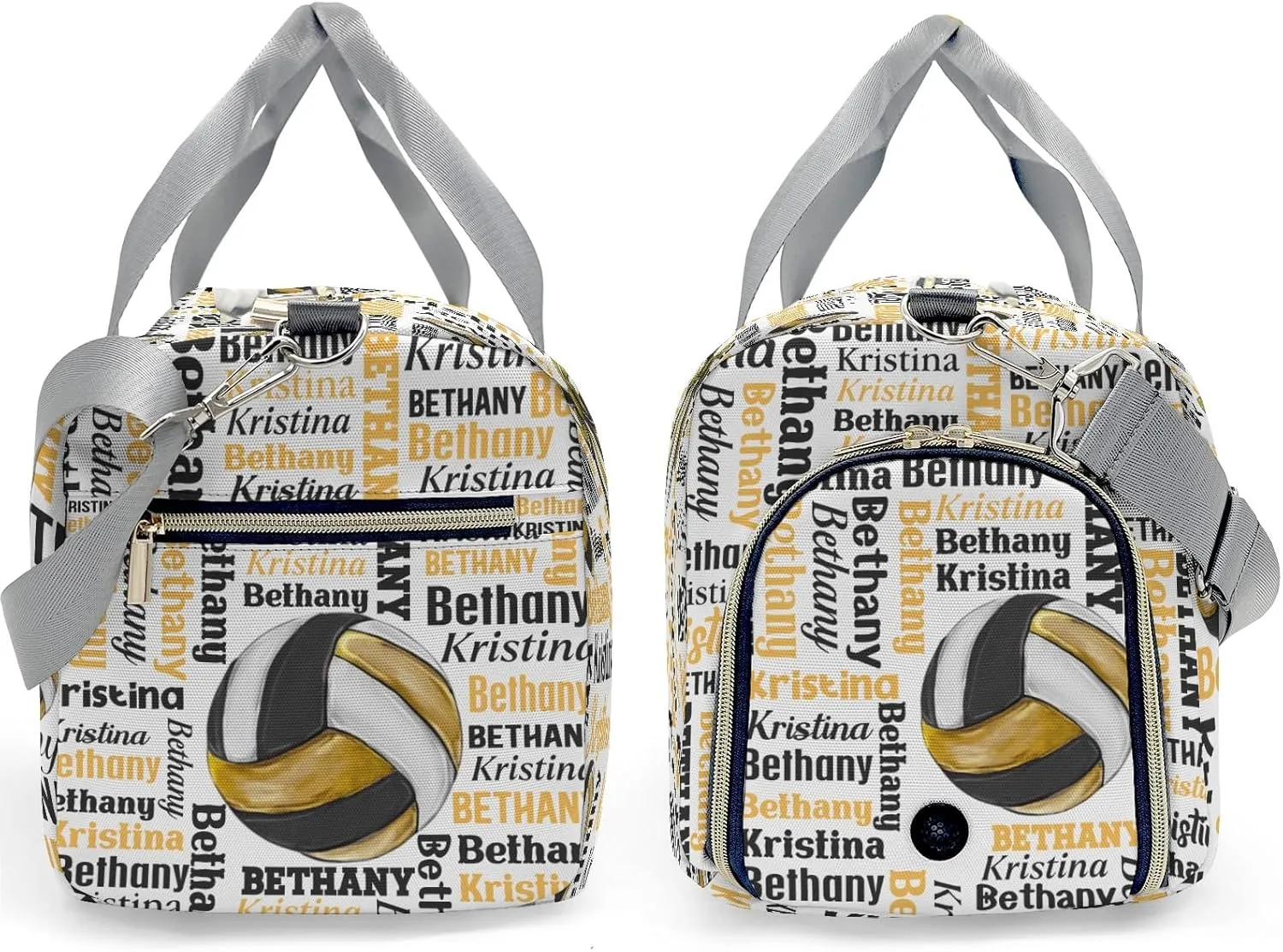 Word Cloud Name Text Gym Bags Travel Duffle Bag, Lightweight Weekender Duffel Bag With Shoe Compartment, Personalized Name Volleyball Workout Duffle Sports Bag for Travel Yoga