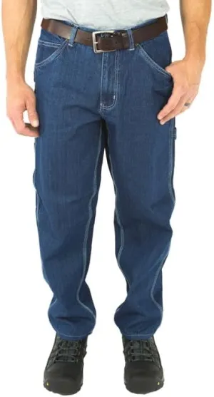 Workwear Heritage 12oz Ringspun Denim Dungarees - Extended Relaxed Fit Jeans for Men, Big and Tall Options, Reinforced Pockets & Brass Hardware 40W x 32L