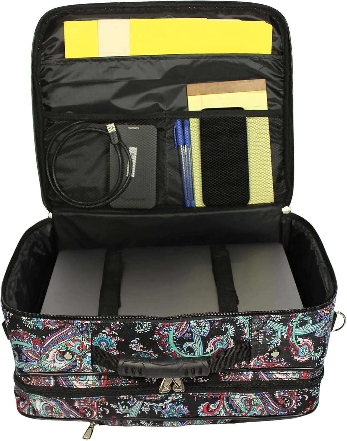 World Traveler Rolling 17-Inch Laptop Briefcase Computer Case, Paisley, One Size