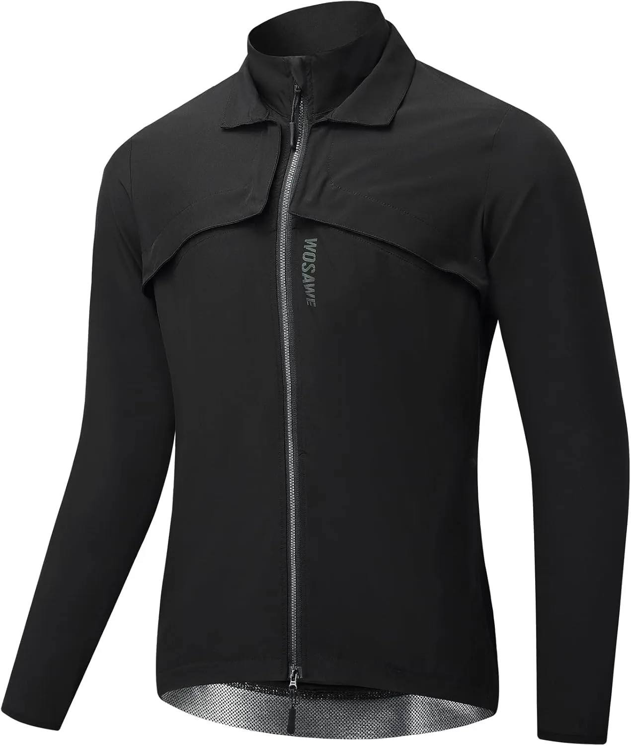 WOSAWE 2 in 1 Cycling Jacket Men Convertible Biking Vest Lightweight Reflective Windbreaker