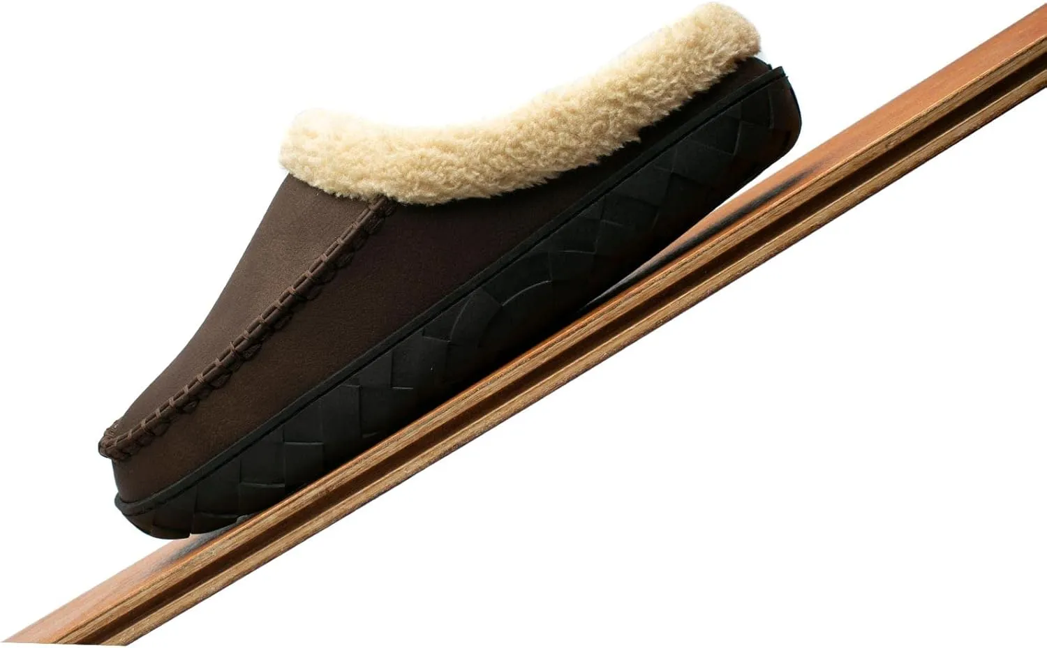 WOTTE Men's Moccasin Slippers Microsuede Fleece Fuzzy Lined Memory Foam House Shoes for Indoor Outdoor