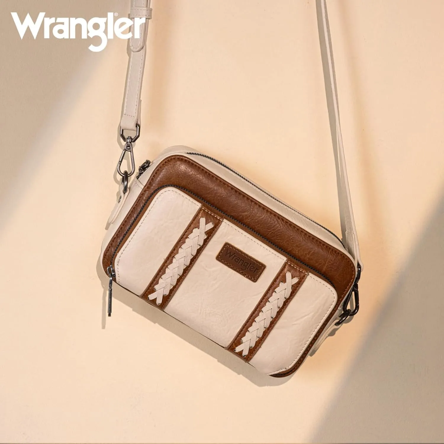 Wrangler Crossbody Bag for Women Shoulder Purse Small Multi Pocket Crossover Bag with Adjustable Strap