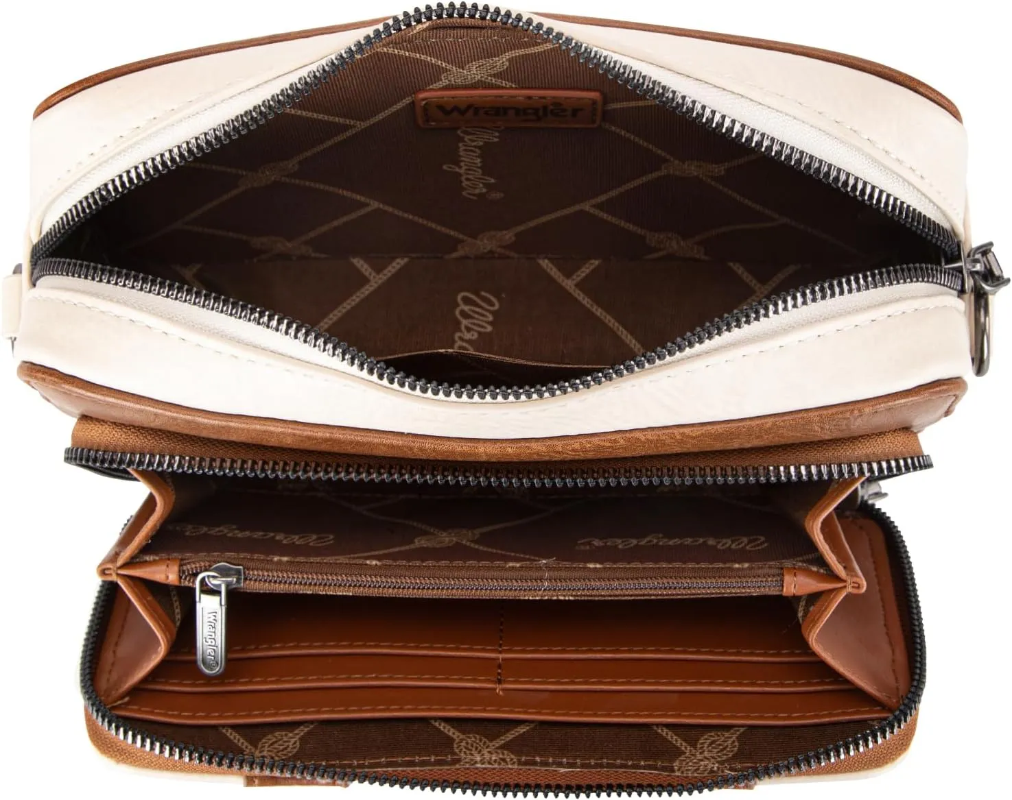 Wrangler Crossbody Bag for Women Shoulder Purse Small Multi Pocket Crossover Bag with Adjustable Strap