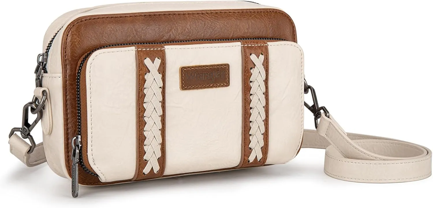 Wrangler Crossbody Bag for Women Shoulder Purse Small Multi Pocket Crossover Bag with Adjustable Strap
