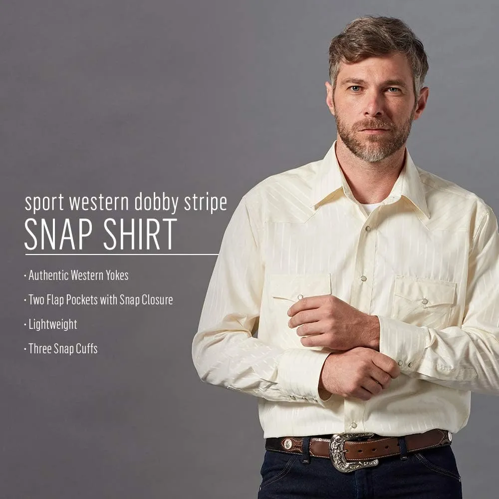 Wrangler Men's Sport Western Basic Two Pocket Long Sleeve Snap Shirt