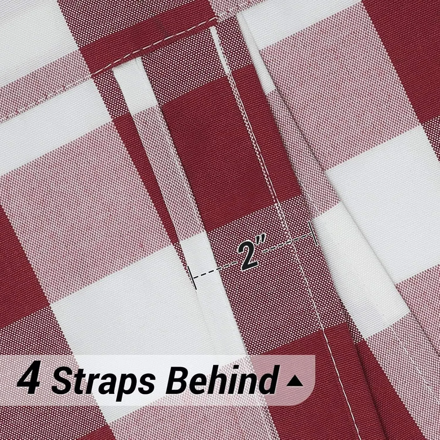 WUBODTI Christmas Red and White Curtains Buffalo Plaid Tie Up Roman Curtains 63 Inches Long for Kitchen Small Windows, Adjustable Check Gingham Balloon Shade Curtain for Farmhouse Bathroom