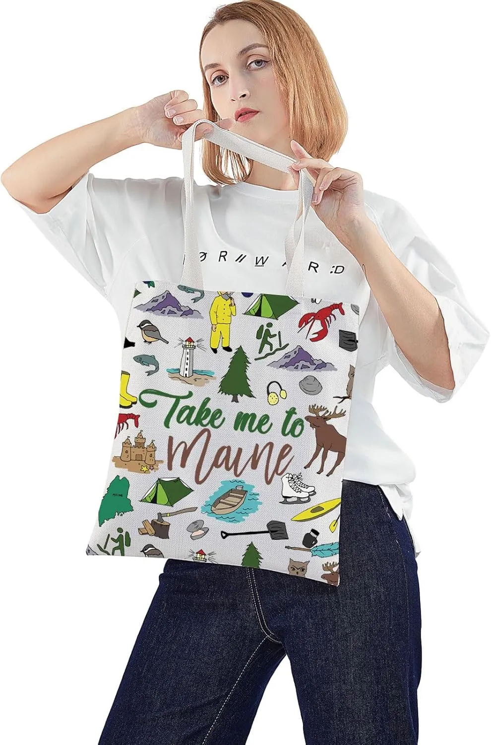WZMPA Maine State Cosmetic Bag Maine Souvenir Gifts Take Me To Maine Zipper Pouch Bag Maine State Merchandise (To Maine-T)