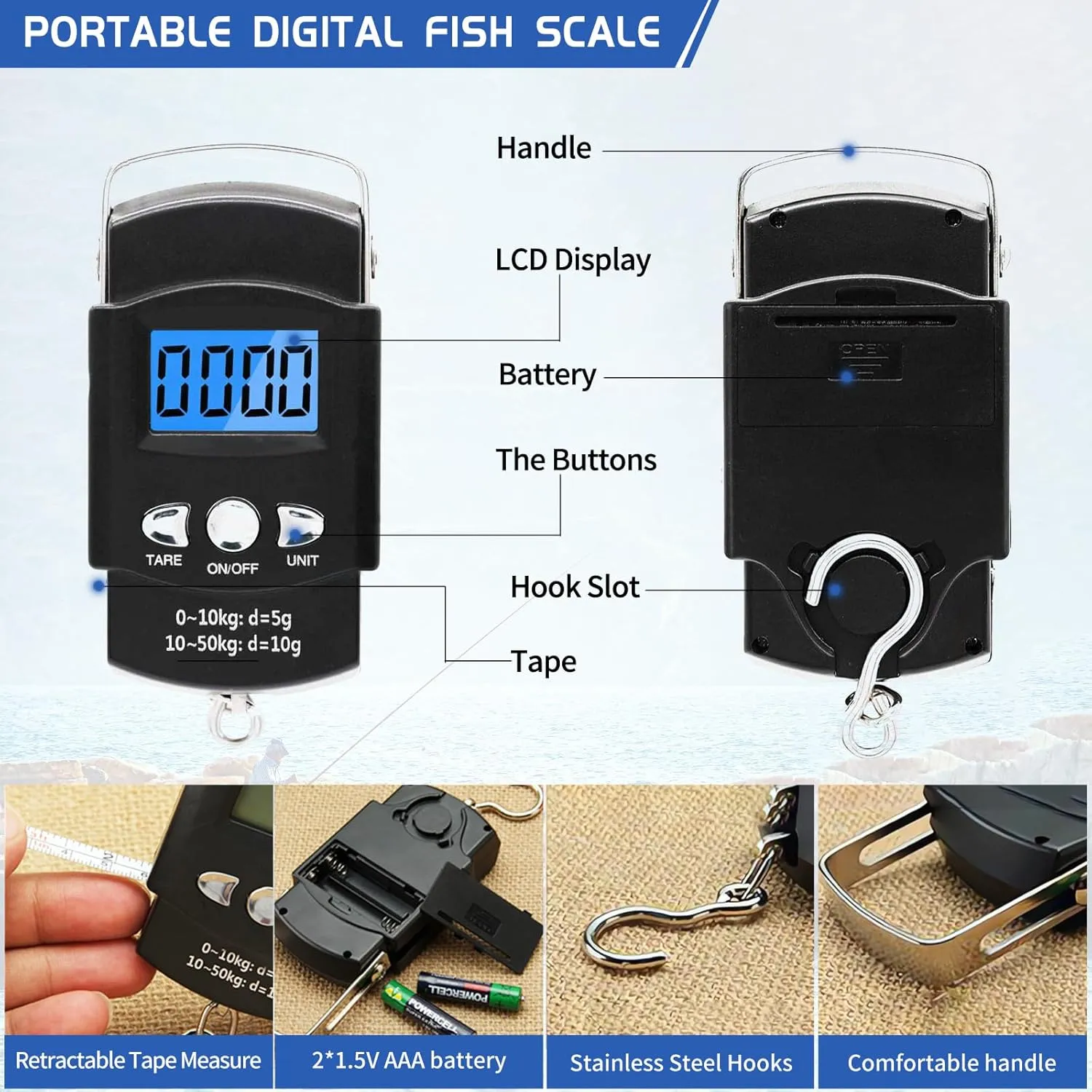 XBLACK Fishing Tool Kit Fishing Pliers Fish Gripper Fishing Scale Fish Grip Tools Set Saltwater Resistant Fishing Gear