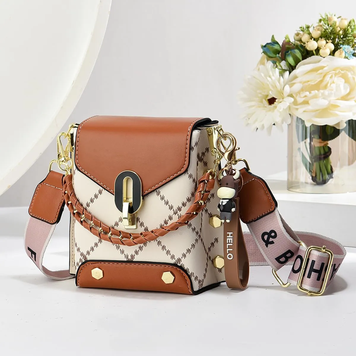 Xiaoyu Small Crossbody Bags for Women Fashion Cell Phone Purse Shoulder Handbags with Wide Strap