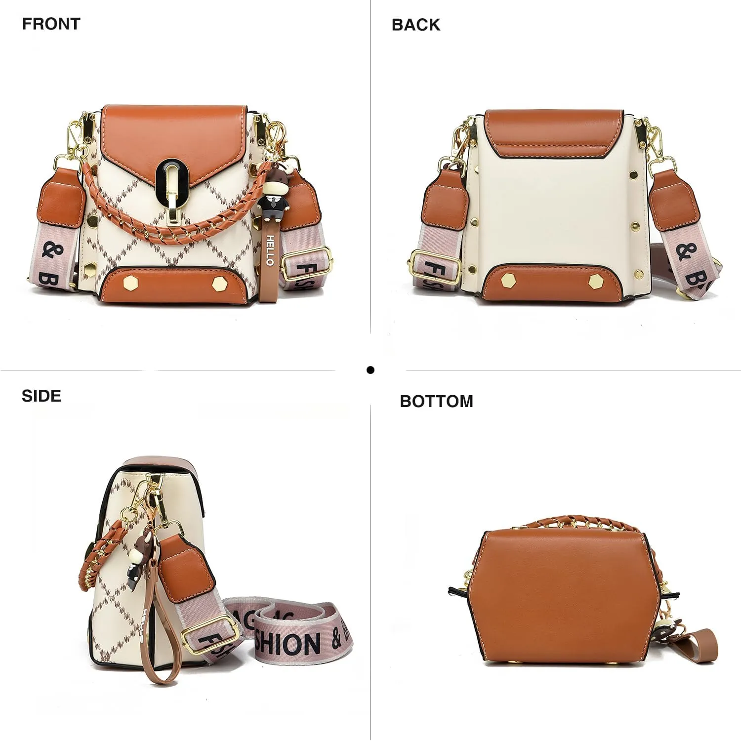Xiaoyu Small Crossbody Bags for Women Fashion Cell Phone Purse Shoulder Handbags with Wide Strap