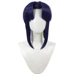XiongXiongLe Ranma 1/2 Akane Tendou Dark Blue Mid Long Wig Cosplay Women Costume Heat Resistant Hair Wigs for Adult Cos Anime Party Halloween Christmas Comic(Akane Tendou)