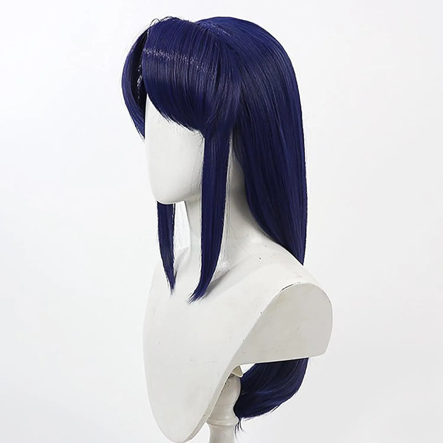 XiongXiongLe Ranma 1/2 Akane Tendou Dark Blue Mid Long Wig Cosplay Women Costume Heat Resistant Hair Wigs for Adult Cos Anime Party Halloween Christmas Comic(Akane Tendou)