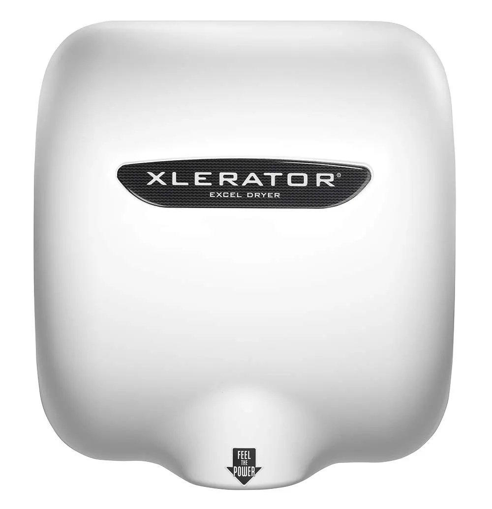 XLERATOR Touchless, High-Speed Hand Dryer by Excel Dryer, XL-BW Hand Dryer with White Thermoset (BMC) Cover and 1.1 Noise Reduction Nozzle, 277 V
