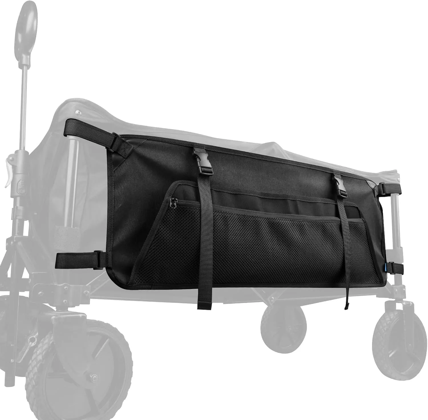 Xxerciz Collapsible Wagon Side Pocket for Umbrella, 900D Oxford Storage Bag with Mesh Pouch for Folding Wagon, Garden Cart Accessories Bag for Camping Garden Sports